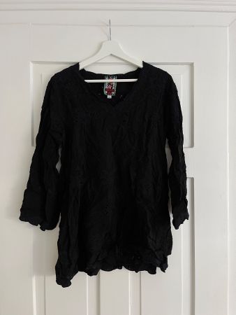 Johnny Was Damen Tunika Schwarz Stickerei Gr. S