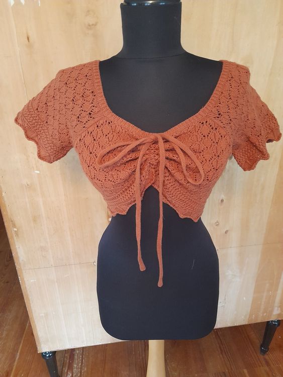 Top: Crop Top . von Pieses . S . rostrot . Baumwolle – Nuovo (secondo la descrizione) da Leuggelbach venduto da schmetterlings-fee 2