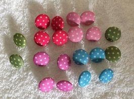 20 Bunte Punkt Knöpfe Aufnäher Näh Knopf annäher OVP