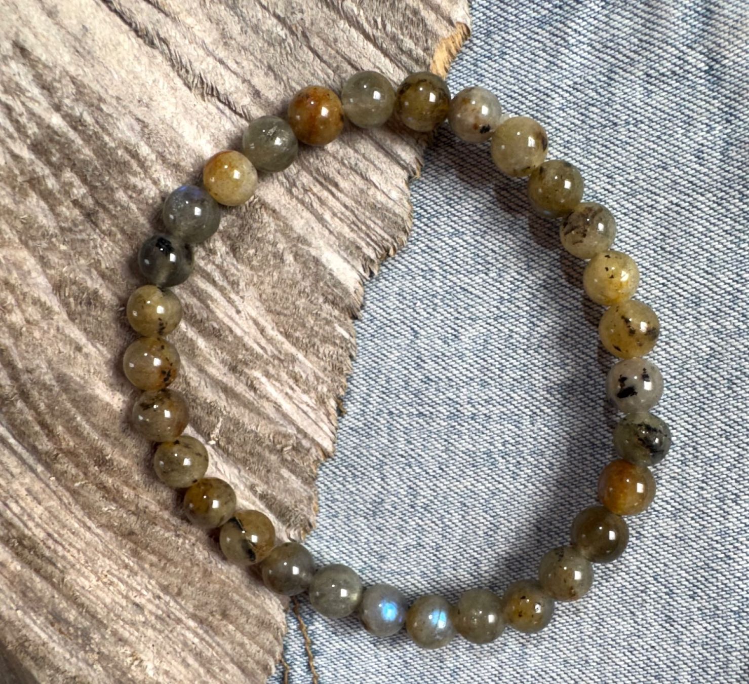 Bracciali & Braccialetti: Labradorit  Armband.   elast    TOP!!!  6mm   interessant – Nuovo e nell'imballaggio originale da Leuggern venduto da gemshow