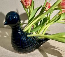 Vase céramique d‘art pique fleurs oiseau Le Potier Menton