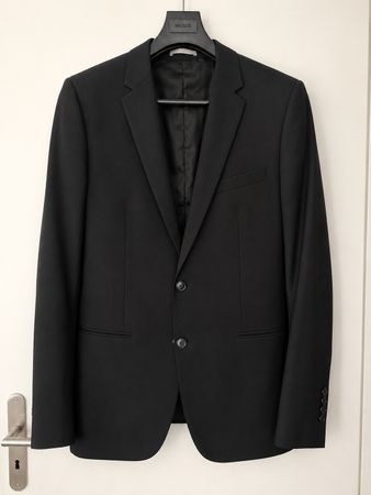 Dior Herrenanzug Schwarz 48R – 100% Schurwolle  Luxus Desig