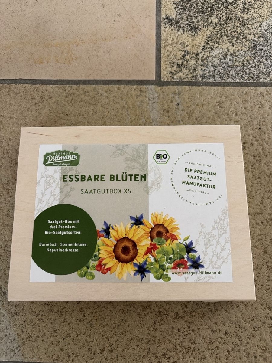 Piante & sementi: Essbare Blüten XS BIO Saagutbox mit Borretsch, Sonnenblume,  – Nuovo e nell'imballaggio originale da Oberentfelden venduto da Elifant