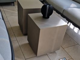 Beistelltisch Würfel Betonoptik Kave Home