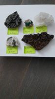 Seltene Turmalin grün Stufe + 4 Mineralien, Schatzkiste 5
