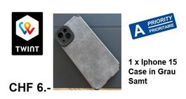Iphone 15  Cover - Grau samt