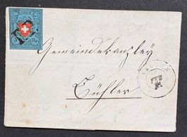 SCHWEIZ 1851 RAYON I MIT KREUZFASSUNG MIT ATTEST