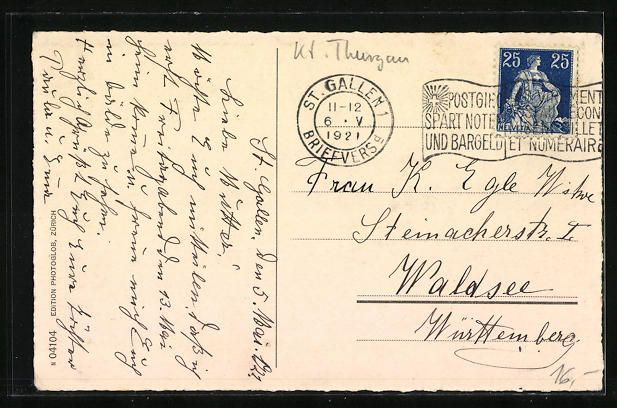 Cartoline postali: AK Mannenbach, Hotel Wartburg, 1921 – Usato da Berlin venduto da bartko-reher 1