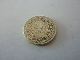 Uralter seltener Zweifränkler 1901, -sehr schön