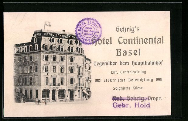 Cartes postales: Basel, Hotel Continental gegenüber dem  – D'occasion à Berlin par bartko-reher