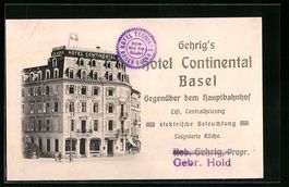 Basel, Hotel Continental gegenüber dem 