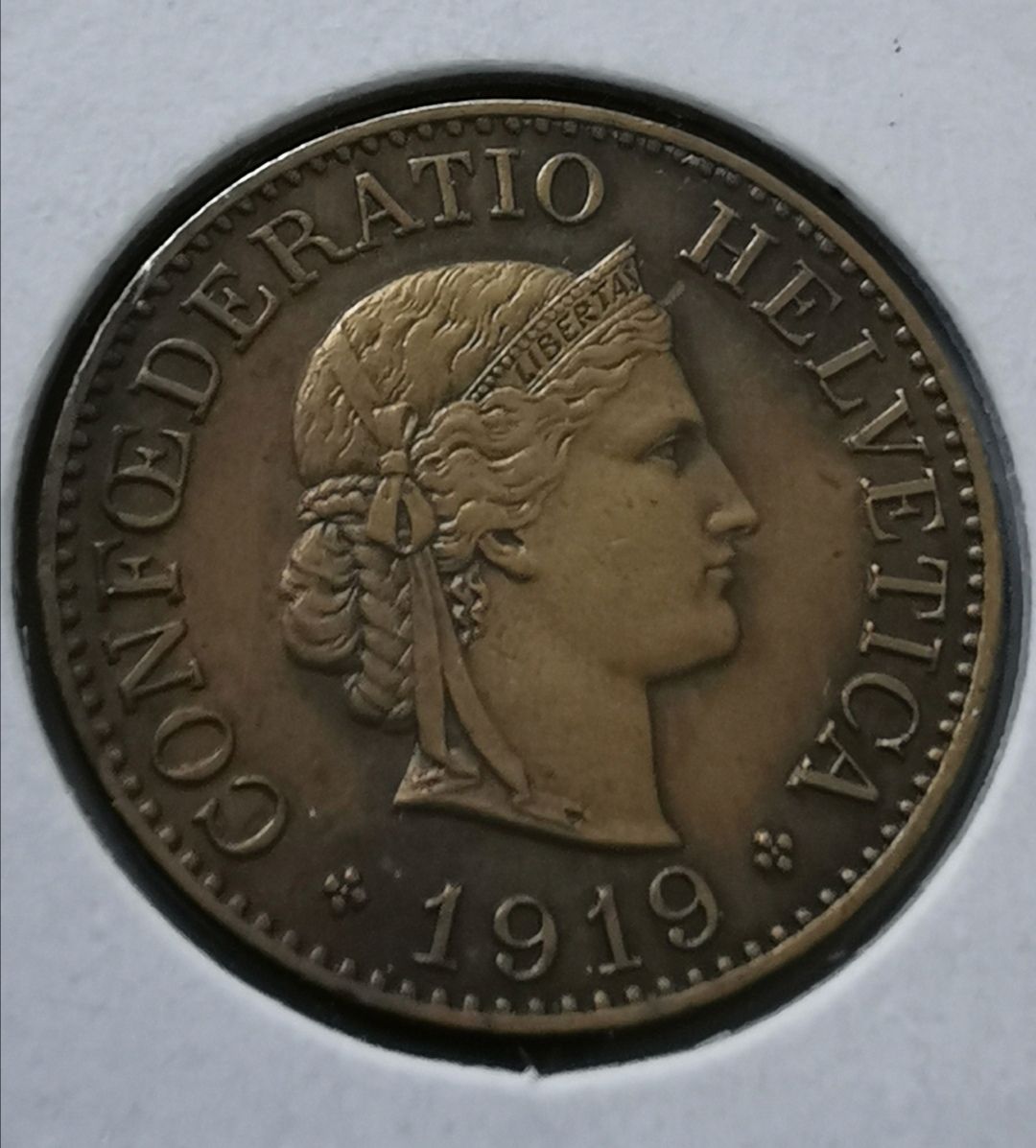 Alle Münzen: 10 Rappen 1919 Messing – Gebraucht aus Zürich von turbopuz