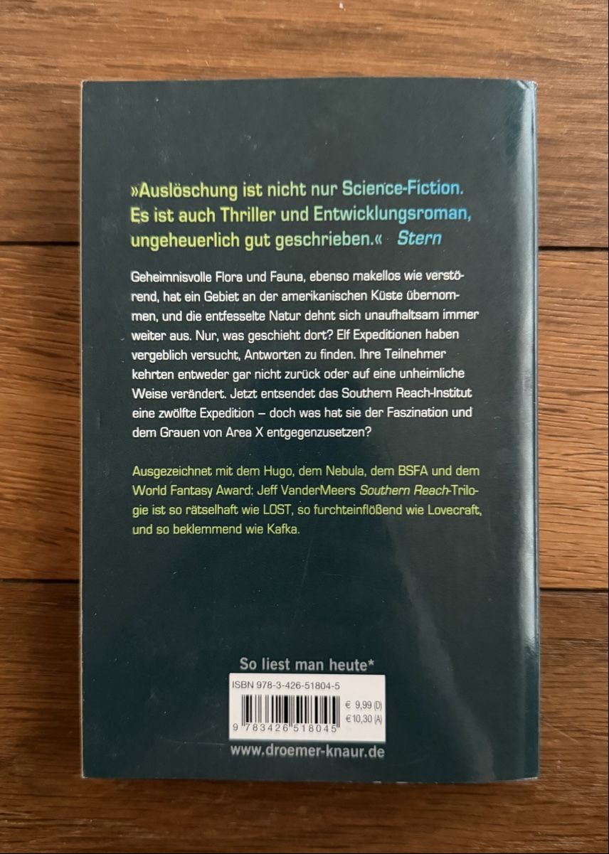 Libri: Auslöschung - Jeff VanderMeer – Nuovo (secondo la descrizione) da Moosseedorf venduto da smushpuff 1