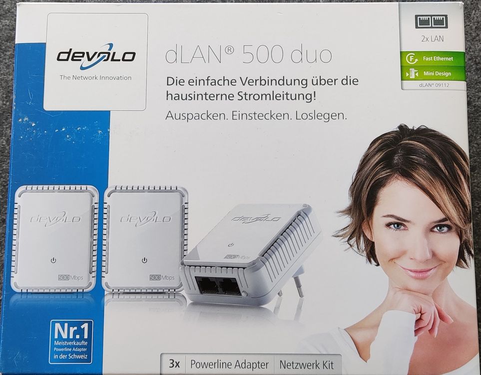 Devolo dLAN 500 WiFi 3x Powerline Adapter Netzwerk Kit | Kaufen auf Ricardo