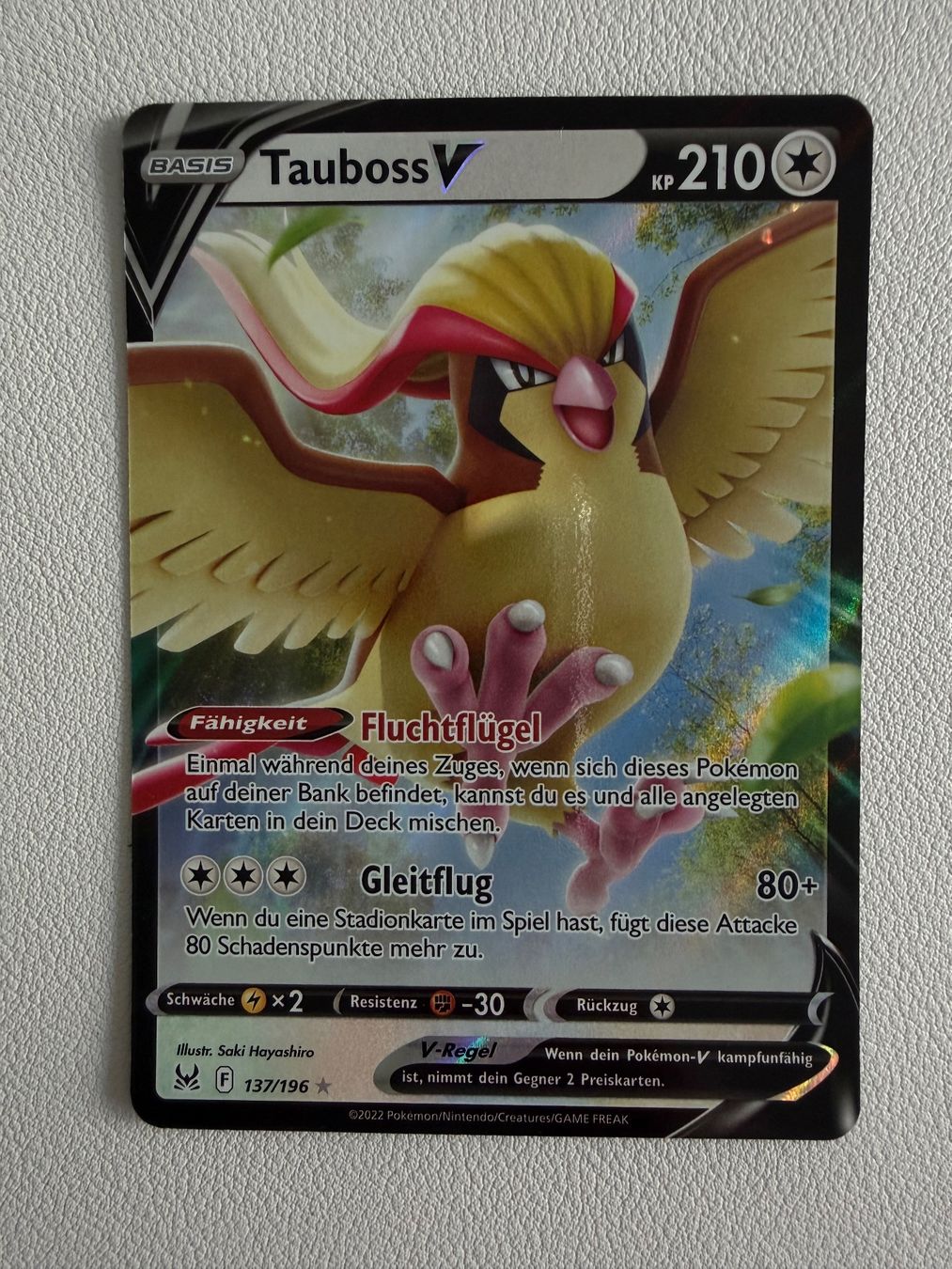 Pokémon Sammelbilder & Trading cards: Tauboss V (Lost Origin 137/196) – Neu (gemäss Beschreibung) aus Zollikofen von blaizol