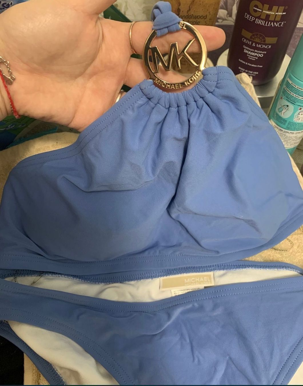 Costumi da bagno & Bikini: Badeanzug blau, original, Michael Kors. – Usato da Zell LU venduto da AliAli24 7
