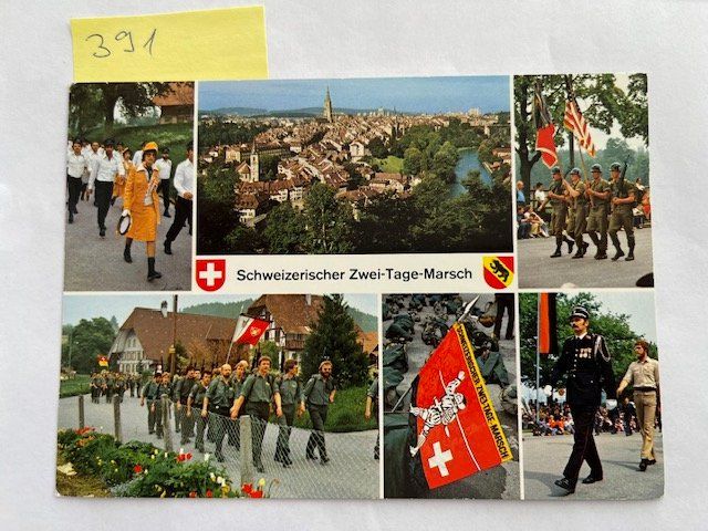Cartoline postali: Ansichtskarte Schweizerischer Zwei-Tage-Marsch Bern, 1998 – Usato da Niederwil AG venduto da dahu75