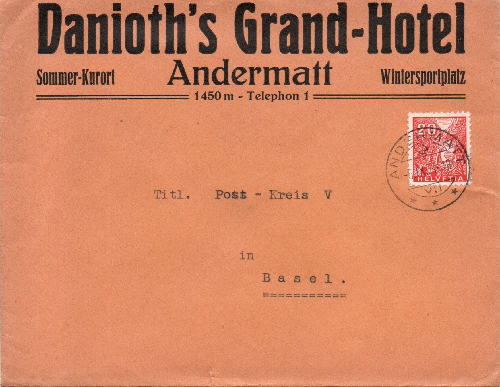 Tous les timbres: Danioth's Grand-Hotel - Andermatt – D'occasion à Melano par pisonsdro