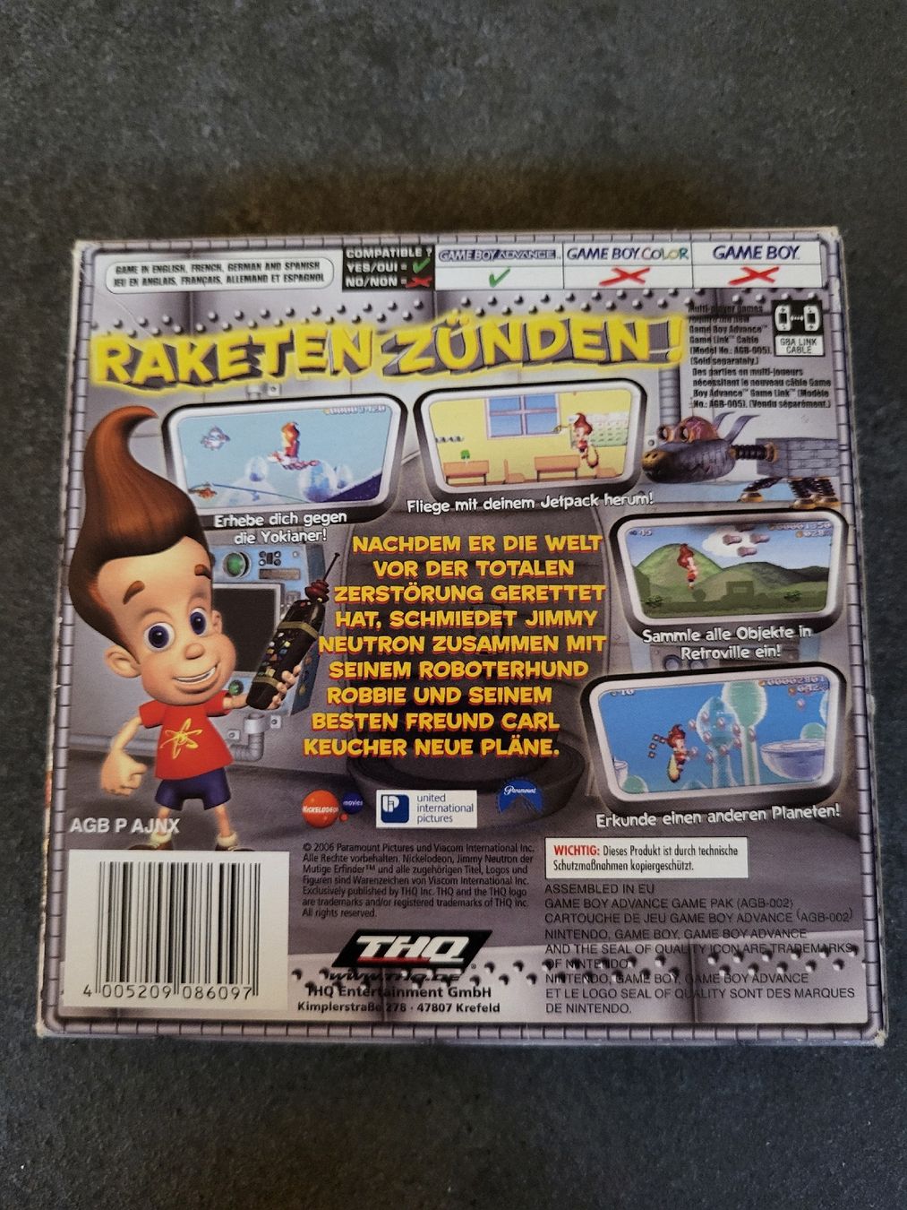 Nintendo Giochi: Jimmy Neutron GBA OVP - 2002! – Usato da Benken SG venduto da WALUK 1