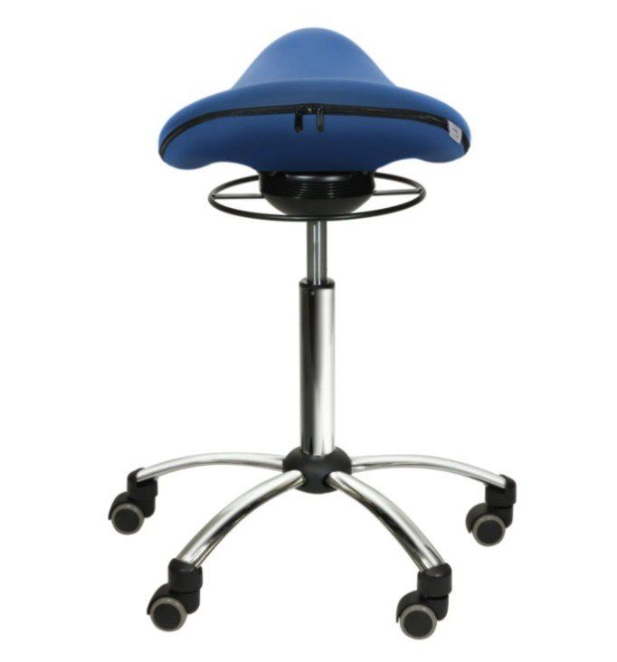 Hocker: Comfort-Sattelhocker BLAU mit Swing-Mechanismus – Neu und originalverpackt aus Schaffhausen von Praxis-Nova 1
