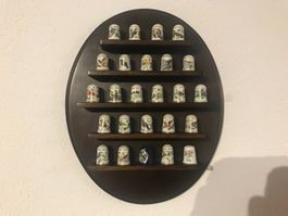 Fingerhut Sammlung Porzellan in schönem Wandgestell