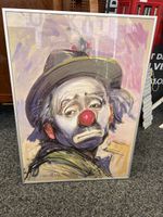 Grosses Clown Bild im Rahmen, signiert M. Brallie '92