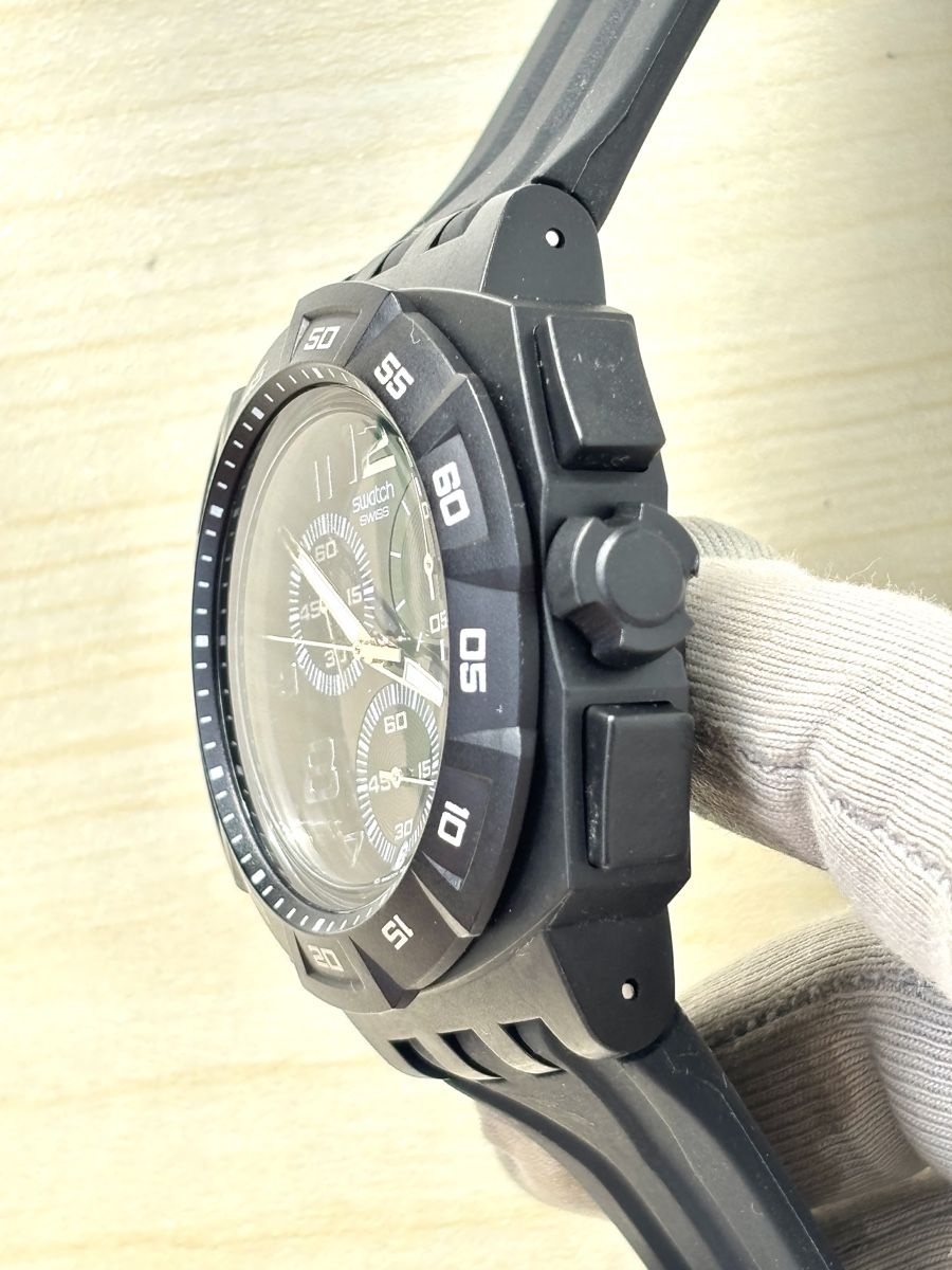 Swatch Uhren: Swatch Chronograph schwarz gebraucht – Gebraucht aus Grenchen von chththl 3