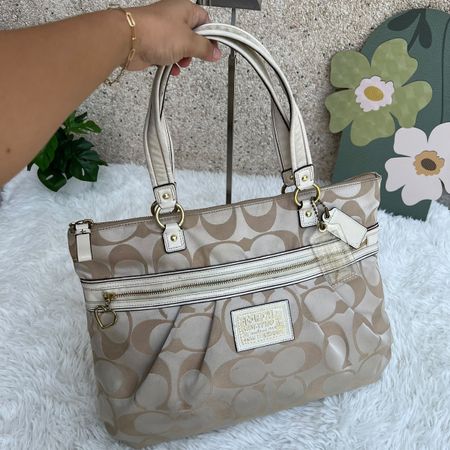 Tasche Coach Monogram beige Damen Handtasche 45x35cm
