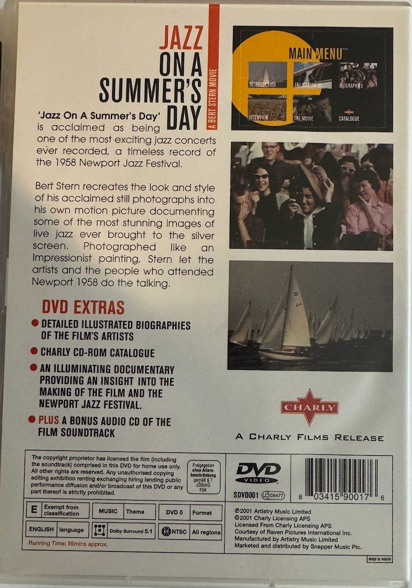 Tutti i DVDs: 2 DVDs JAZZ ON A SUMMER'S DAY - DVD EXTRAS – Usato da Wisen venduto da gigisna 3