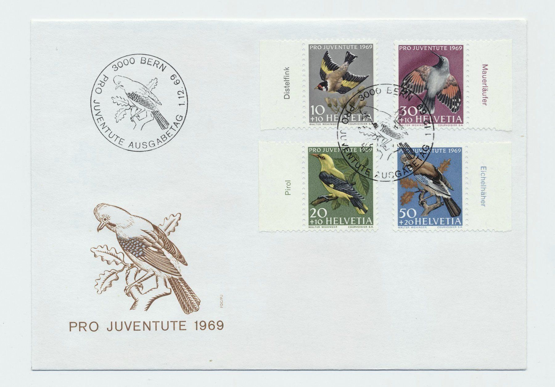 Tutti i francobolli: Pro Juventute 2 Charge und 2 FDC 1969-77 – Usato da Nesslau venduto da zueri6 2