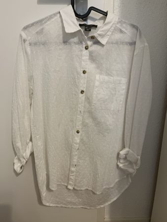 Bluse hoher Baumwollanteil , Weiss, Gr. 36,