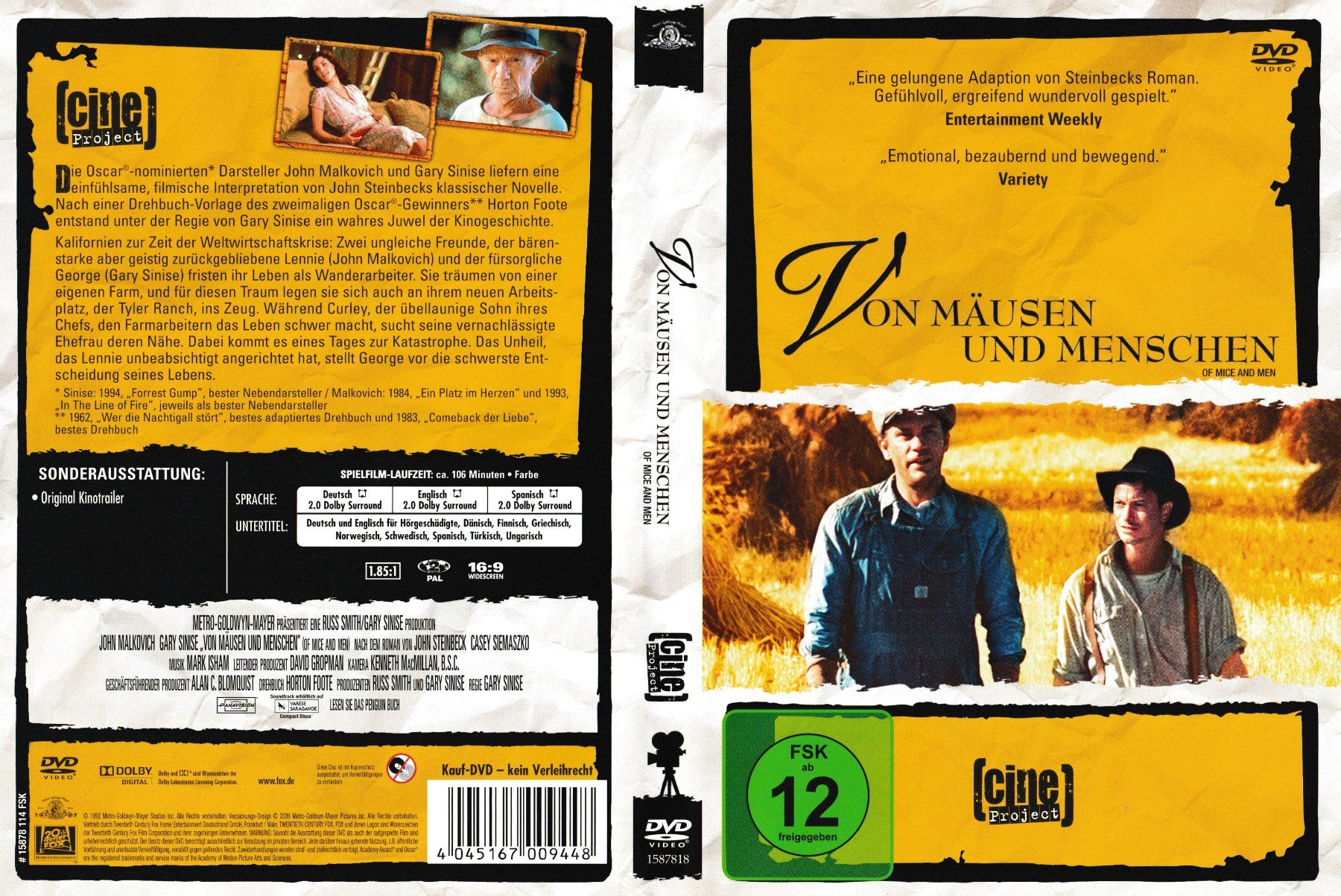 Alle DVDs: DVD - Von Mäusen und Menschen – Gebraucht aus Langnau am Albis von MediaRescuerKeLoX