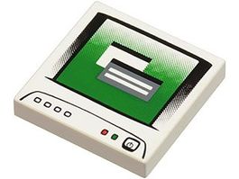 Lego Fliese (3068pb0062)mit Computermonitor