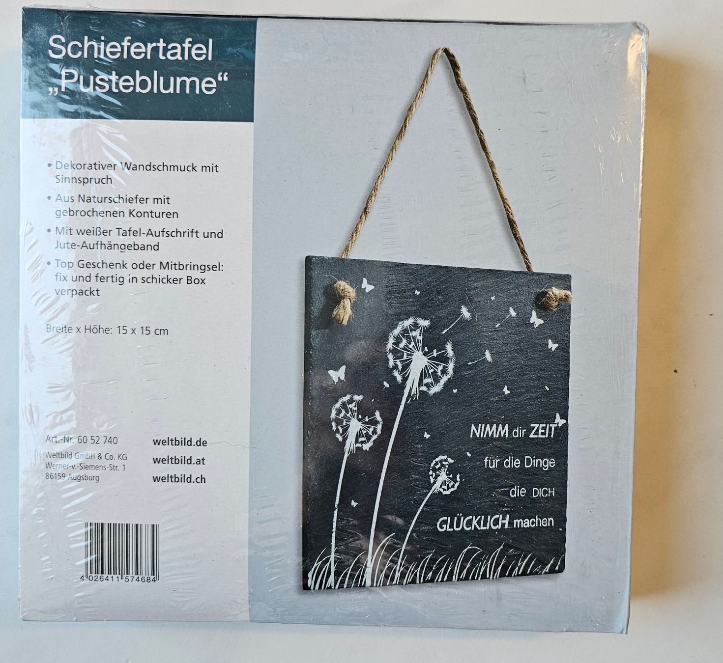 Tutte le decorazioni: Schiefertafel mit Spruch, Wanddeko, Geschenk – Nuovo e nell'imballaggio originale da Witterswil venduto da Regus 1