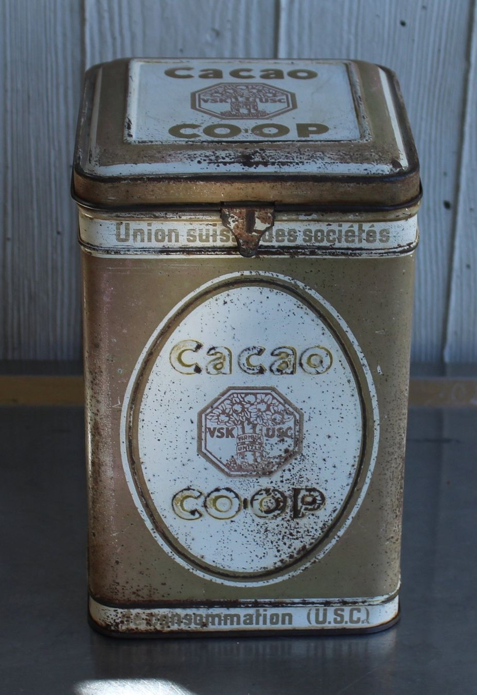 Barattoli: Alte Blechdose Coop Cacao 23cm – Usato da Zürich venduto da Auctionata