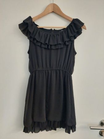 Süsses Kleid / Sommerkleid schwarz kurz Gr. XS mit Rüschen