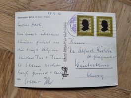 1956, Postkarte nach Winterthur von Oberstdorf