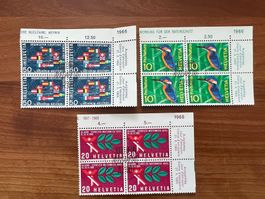 1966  CH Erstag gest.Viererblock mit Tab  (K158)