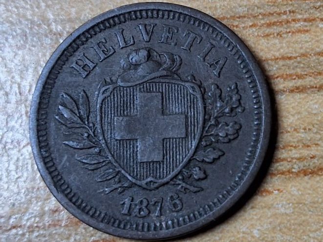 Tutti le monete: 1 Rappen 1876 - sehr schön! – Usato da Münchenstein venduto da purbach1 6