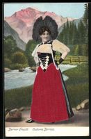 AK junge Dame in der Berner Tracht, 1912