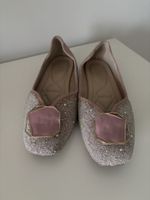 Glitzer Ballerinas, rosa Schmuckstein, Gr. 38, Top Zustand!