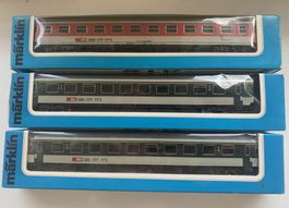 3 Märklin H0 Intercity Personenwagen SBB