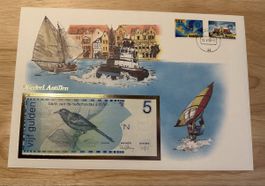 Banknoten Brief Antillen 5 Gulden