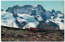 Zermatt, Breithorn mit Bergbahn, gelaufen 1917