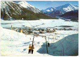 Samedan - Skilift mit Dorf