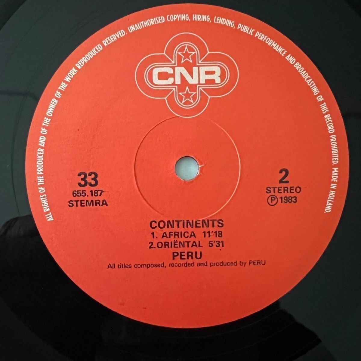 Dischi in vinile: Peru - Continents / 1. NL-Press. 1983  - Electro/Ambient TOP – Usato da Gais venduto da soundcave57 2
