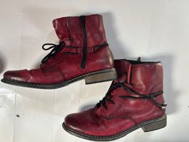 Rieker Boots, Grösse 40, Rot, Schnürstiefel