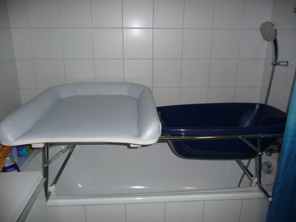 Geuther 4835-13 Varix - Set Mobile Bagno Per Bambini Con Fasciatoio, Argento, Portata 11kg, Adatto A Vasche 45-68cm