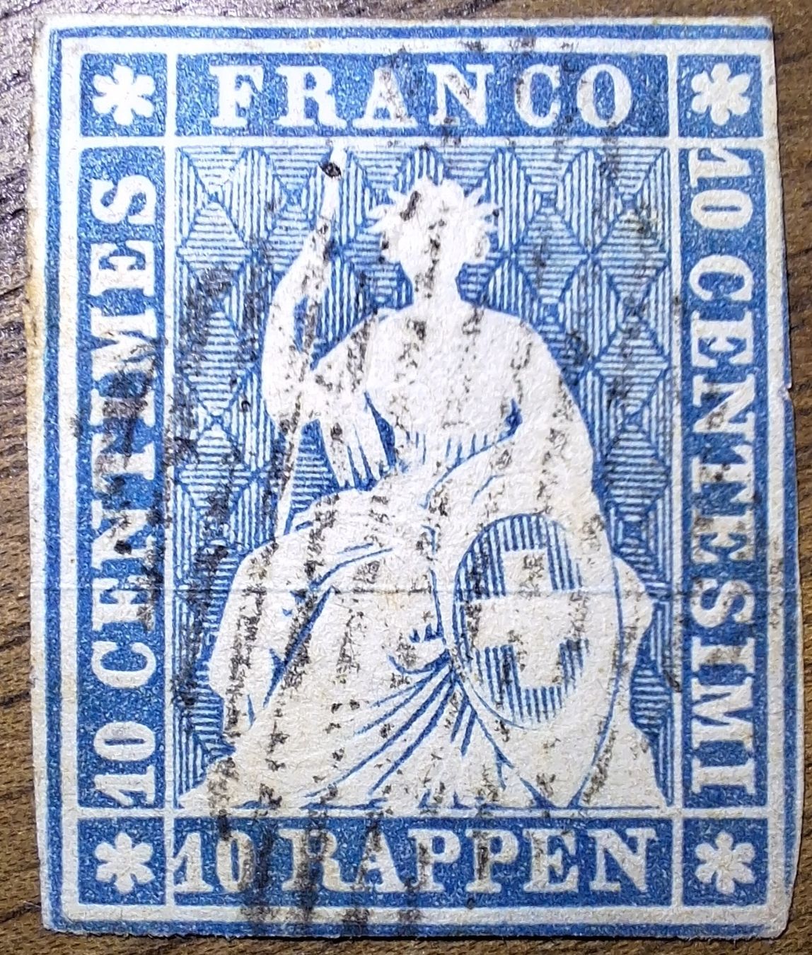 Tutti i francobolli: Strubel 23A3 mit Befund 110.- – Usato da Balgach venduto da SIMEON27