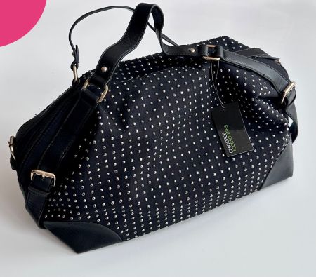 NEU Nieten Handtasche schwarz 50%